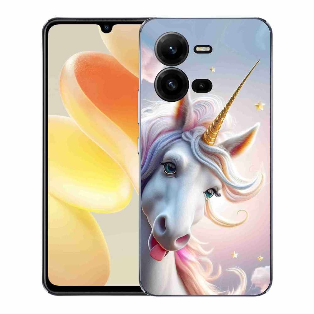 Gélový kryt mmCase na Vivo X80 Lite - veselý jednorožec