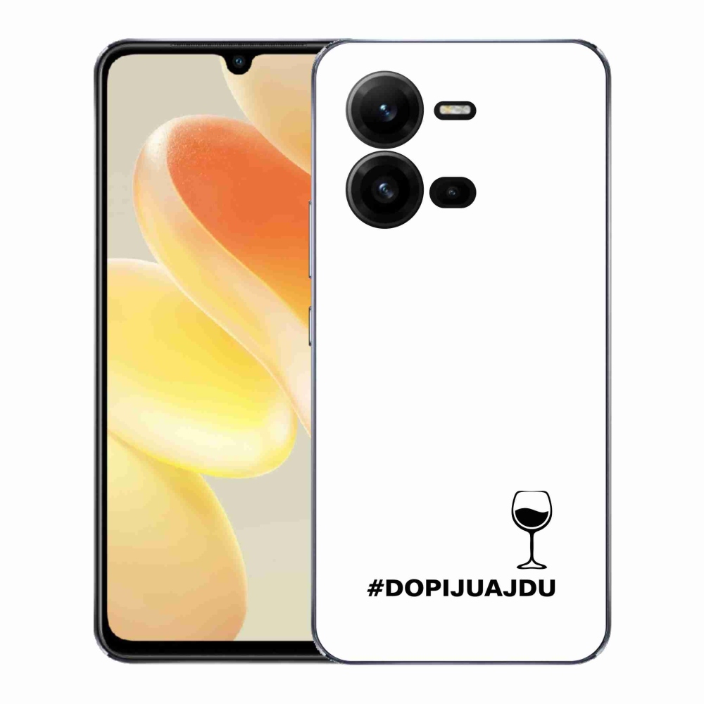 Gélový kryt mmCase na Vivo X80 Lite - vínny motív biele pozadie