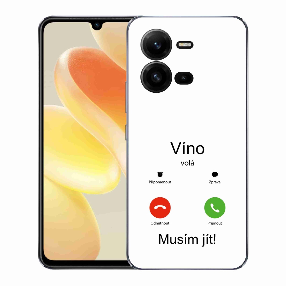 Gélový kryt mmCase na Vivo X80 Lite - víno volá biele pozadie