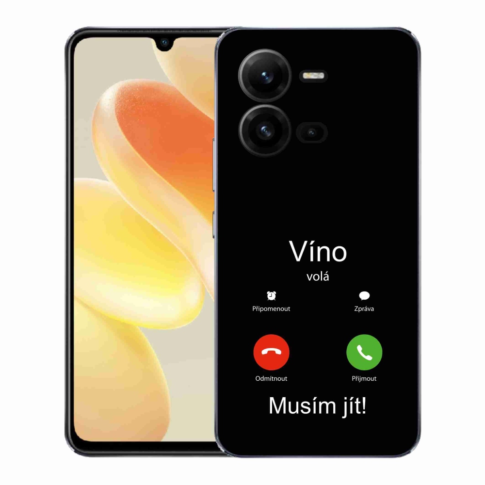 Gélový kryt mmCase na Vivo X80 Lite - víno volá čierne pozadie