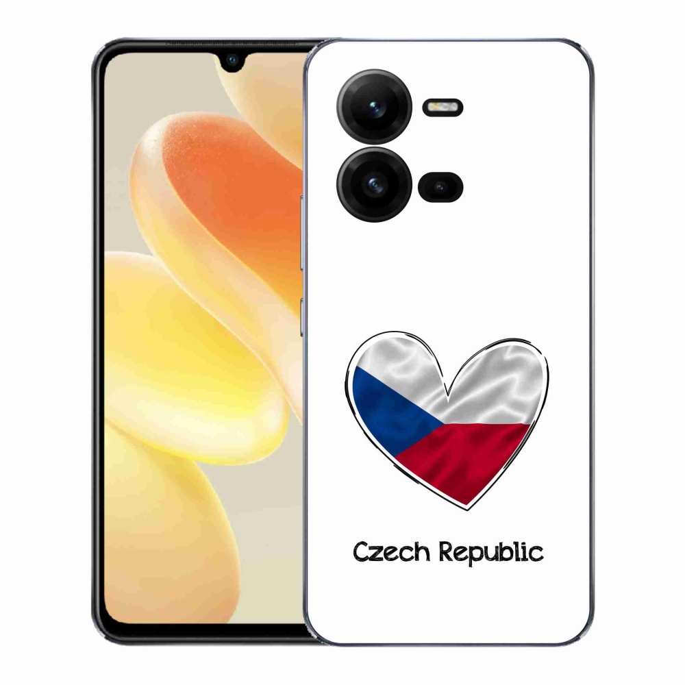 Gélový kryt mmCase na Vivo X80 Lite - vlajka srdca biele pozadie