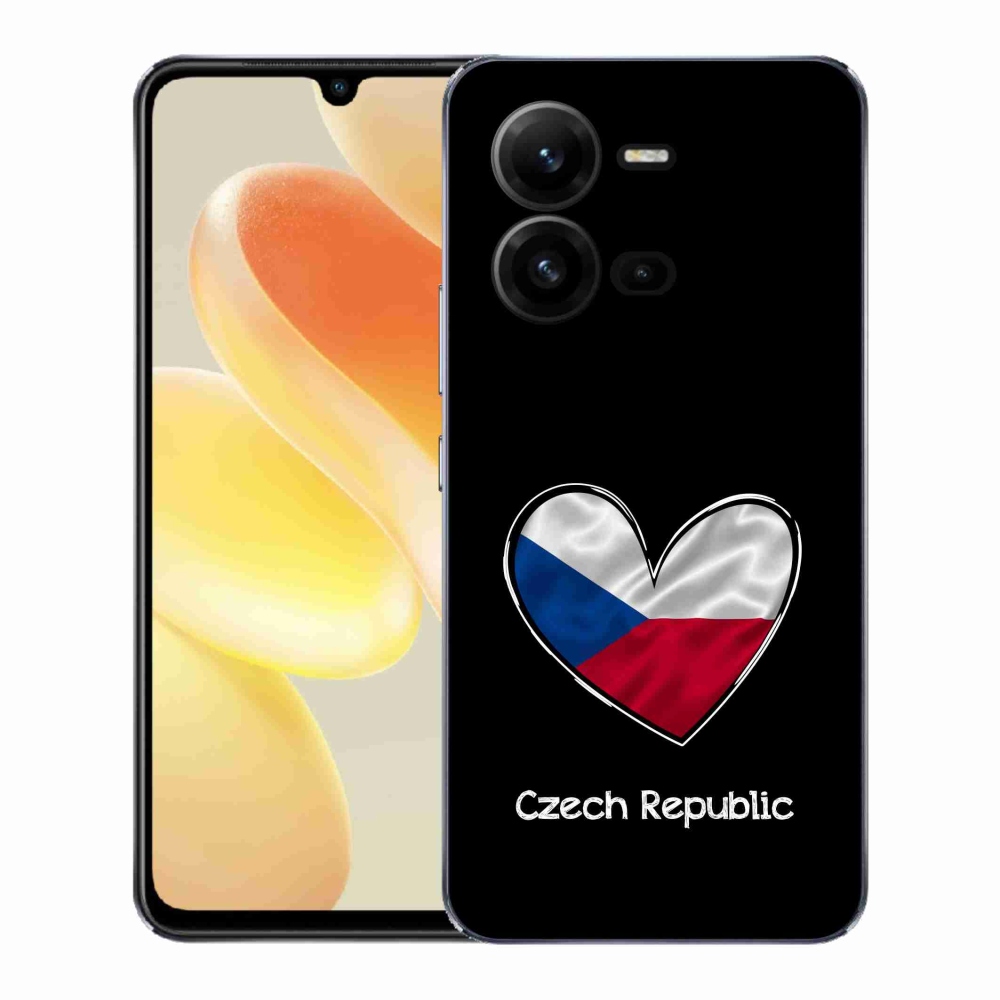 Gélový kryt mmCase na Vivo X80 Lite - vlajka srdca čierne pozadie