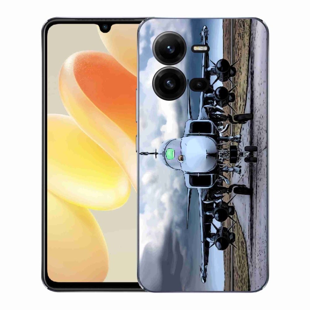 Gélový kryt mmCase na Vivo X80 Lite - vojenské lietadlo