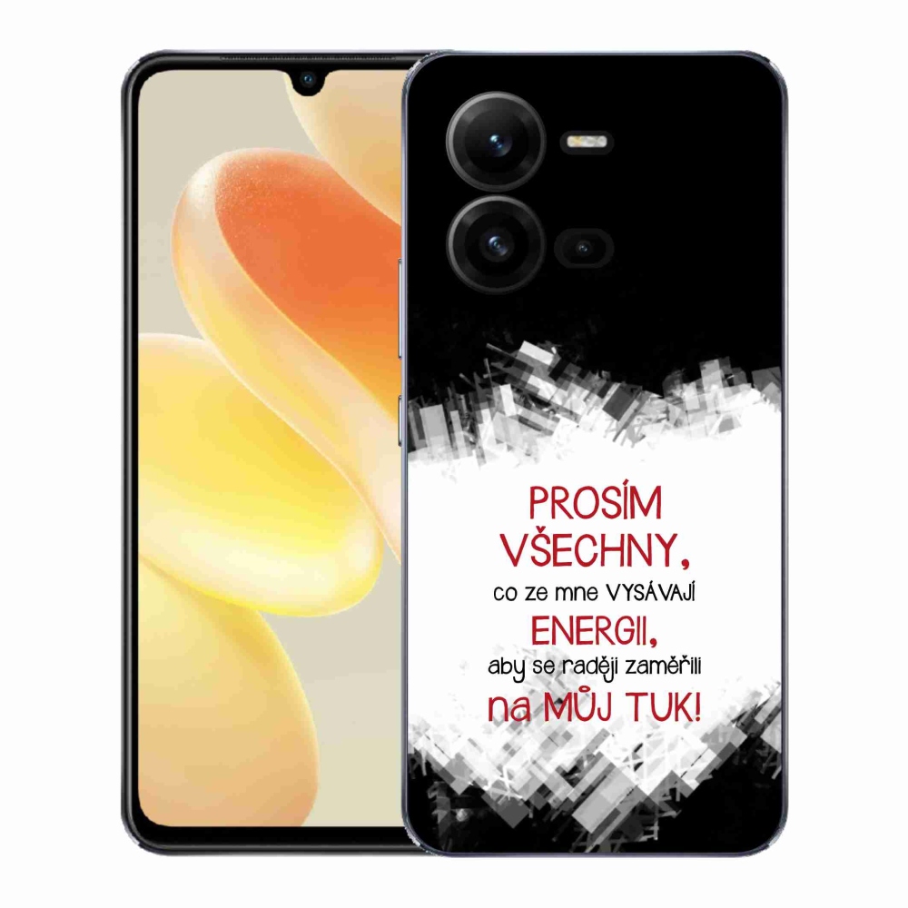 Gélový kryt mmCase na Vivo X80 Lite - vtipný text 1 červený