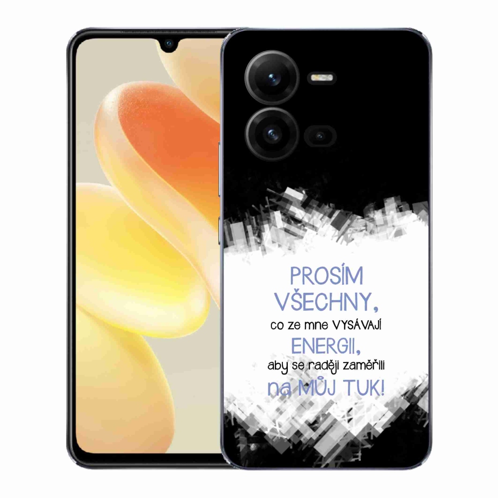 Gélový kryt mmCase na Vivo X80 Lite - vtipný text 1 modrý