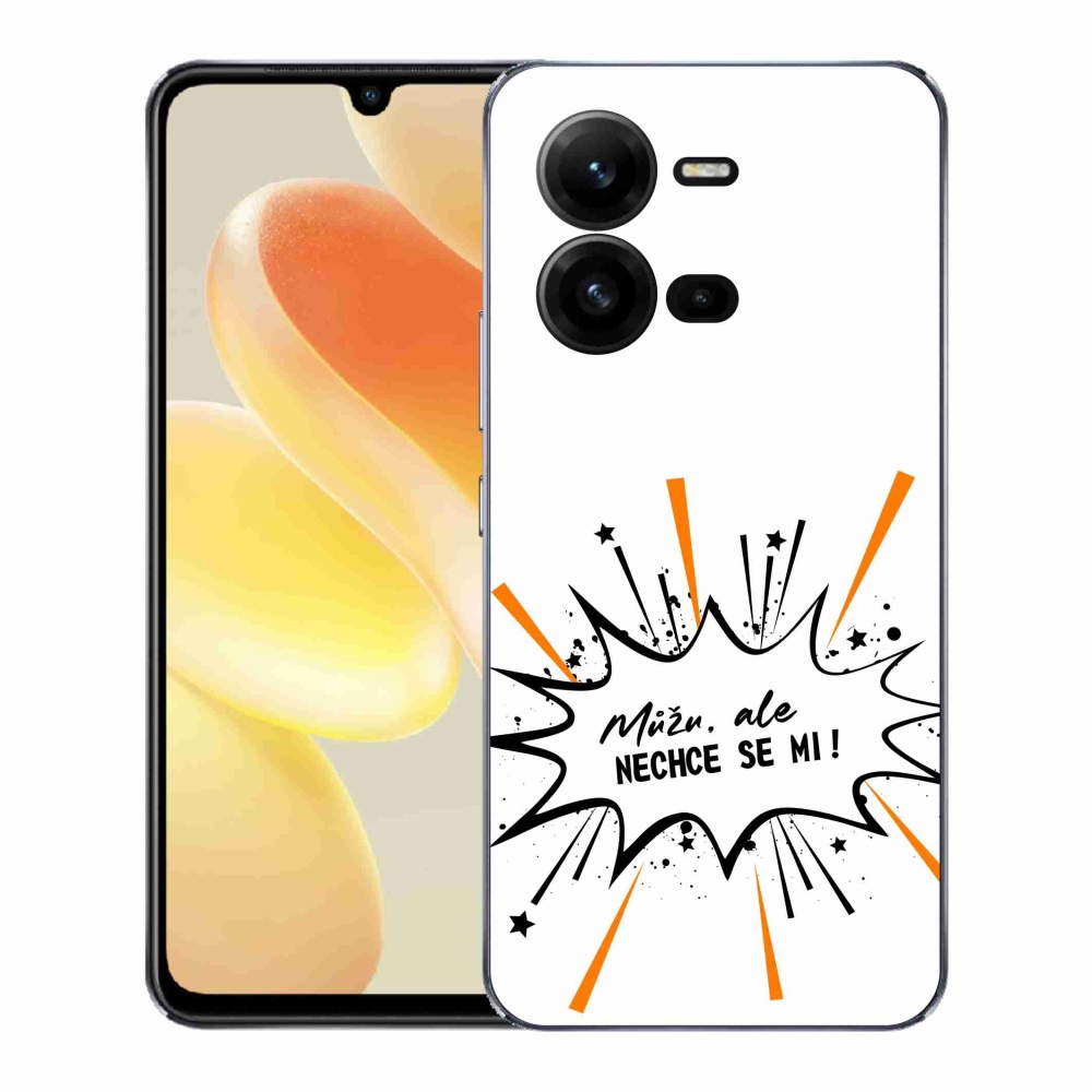 Gélový kryt mmCase na Vivo X80 Lite - vtipný text 11 biele pozadie