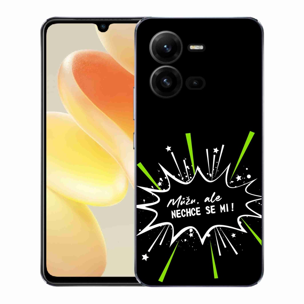 Gélový kryt mmCase na Vivo X80 Lite - vtipný text 11 čierne pozadie