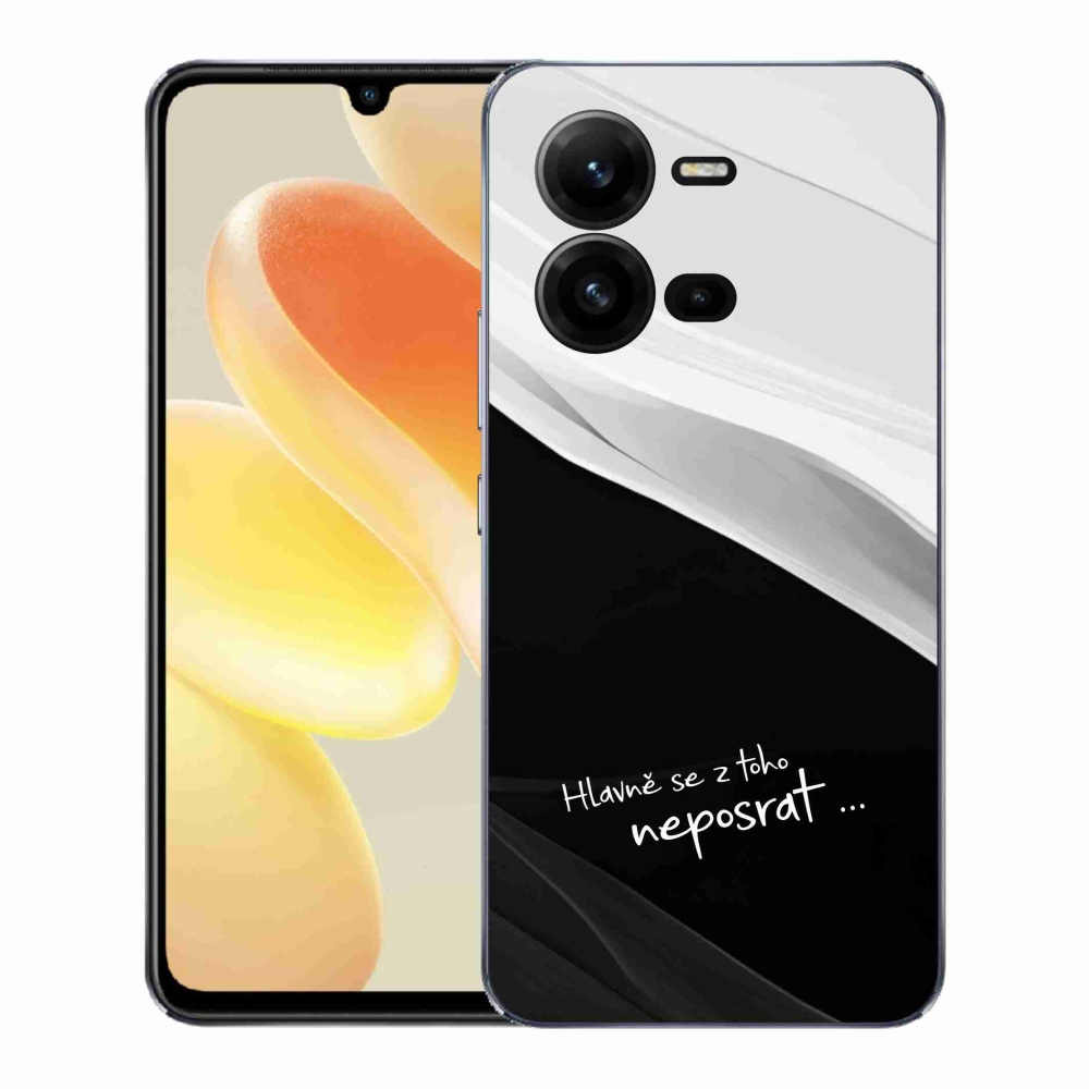 Gélový kryt mmCase na Vivo X80 Lite - vtipný text 13 čiernobiele pozadie