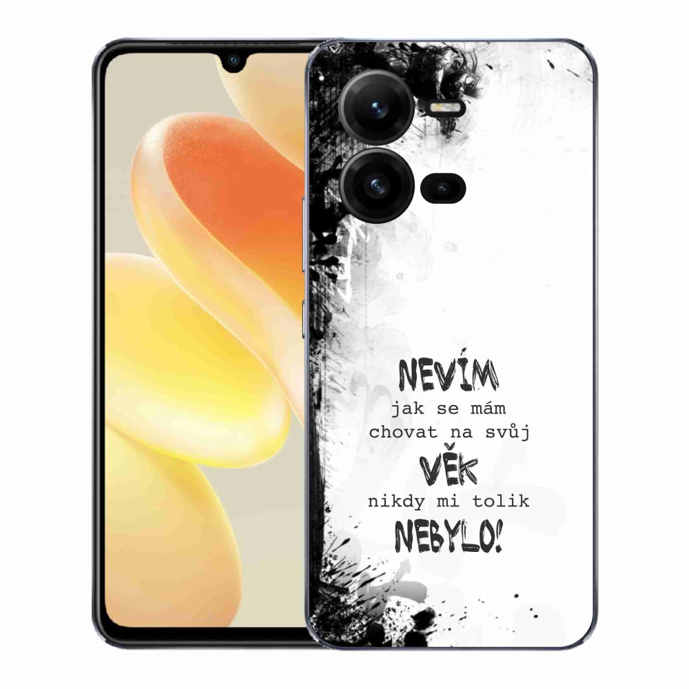 Gélový kryt mmCase na Vivo X80 Lite - vtipný text 14 biele pozadie