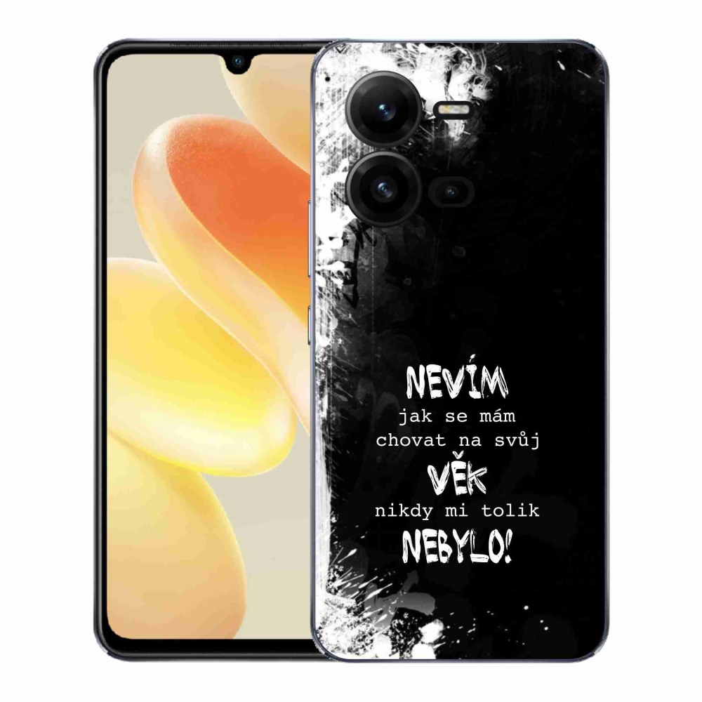 Gélový kryt mmCase na Vivo X80 Lite - vtipný text 14 čierne pozadie