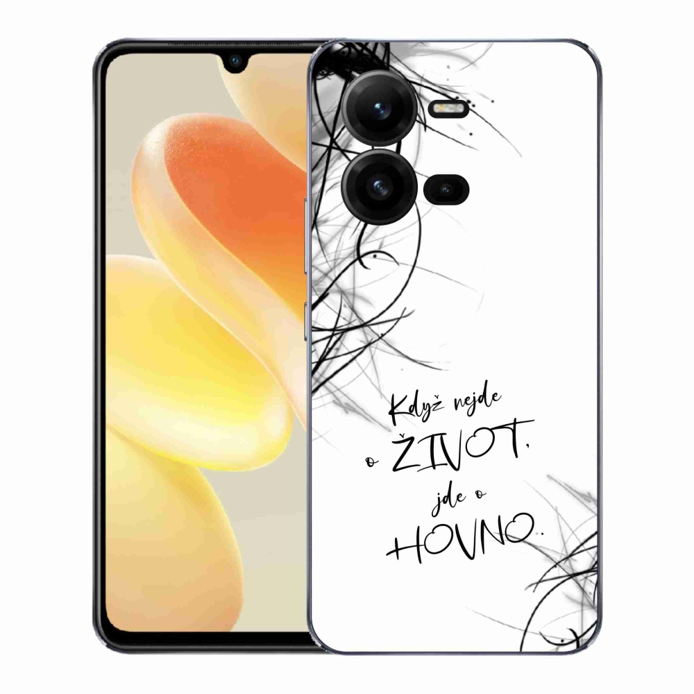 Gélový kryt mmCase na Vivo X80 Lite - vtipný text 16 biele pozadie