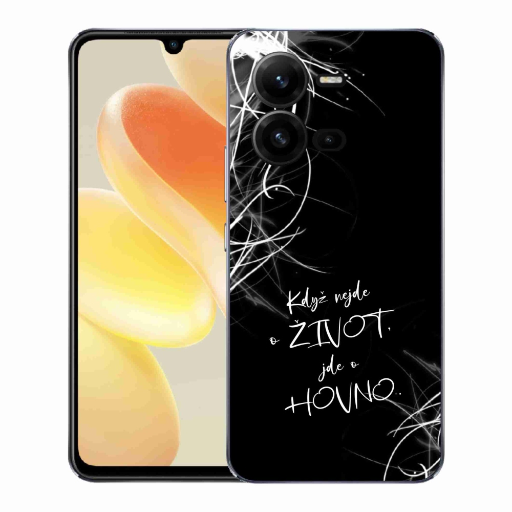 Gélový kryt mmCase na Vivo X80 Lite - vtipný text 16 čierne pozadie