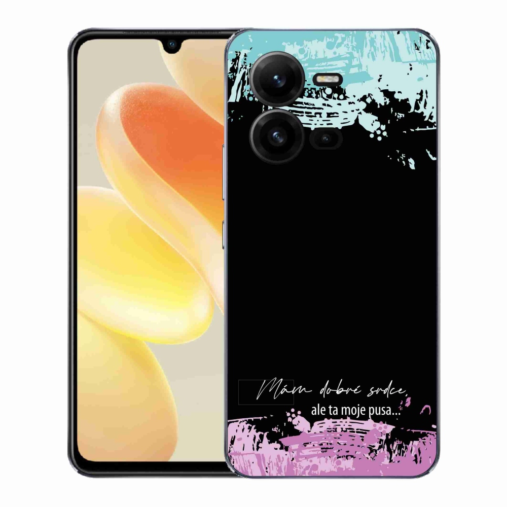 Gélový kryt mmCase na Vivo X80 Lite - vtipný text 3 čierne pozadie