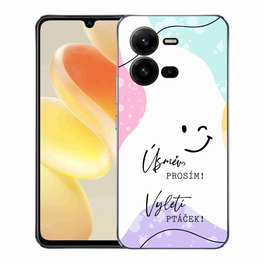 Gélový kryt mmCase na Vivo X80 Lite - vtipný text 4 biele pozadie