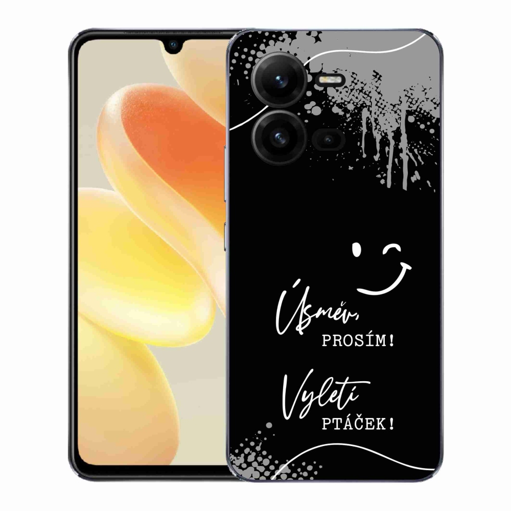 Gélový kryt mmCase na Vivo X80 Lite - vtipný text 4 čierne pozadie