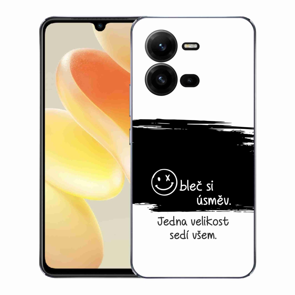 Gélový kryt mmCase na Vivo X80 Lite - vtipný text 8 čiernobiele pozadie