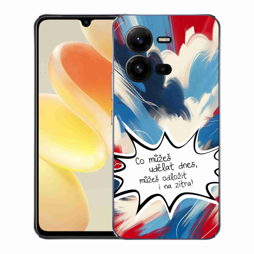 Gélový kryt mmCase na Vivo X80 Lite - vtipný text 9 biele pozadie