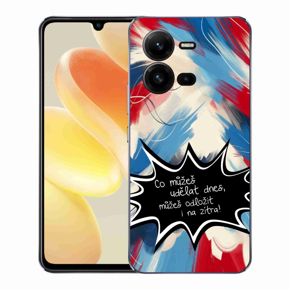 Gélový kryt mmCase na Vivo X80 Lite - vtipný text 9 čierne pozadie