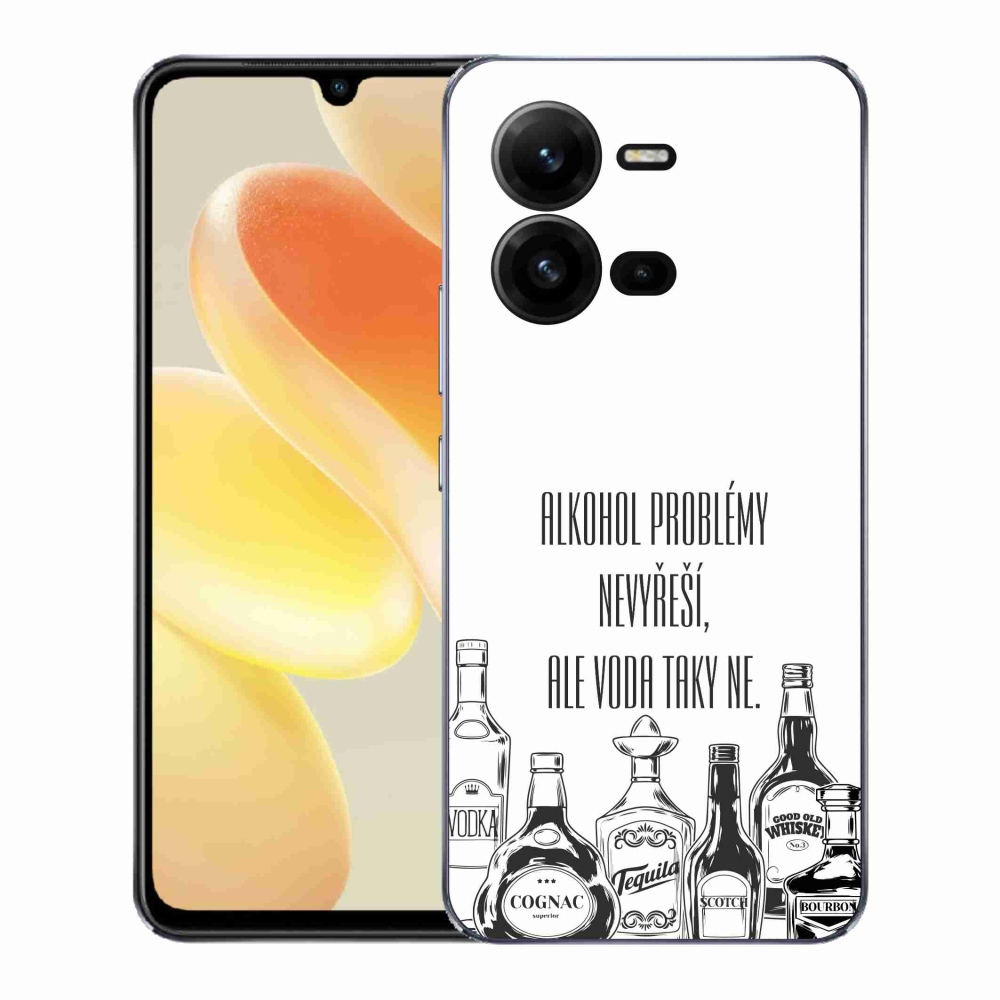 Gélový kryt mmCase na Vivo X80 Lite - vtipný text biele pozadie