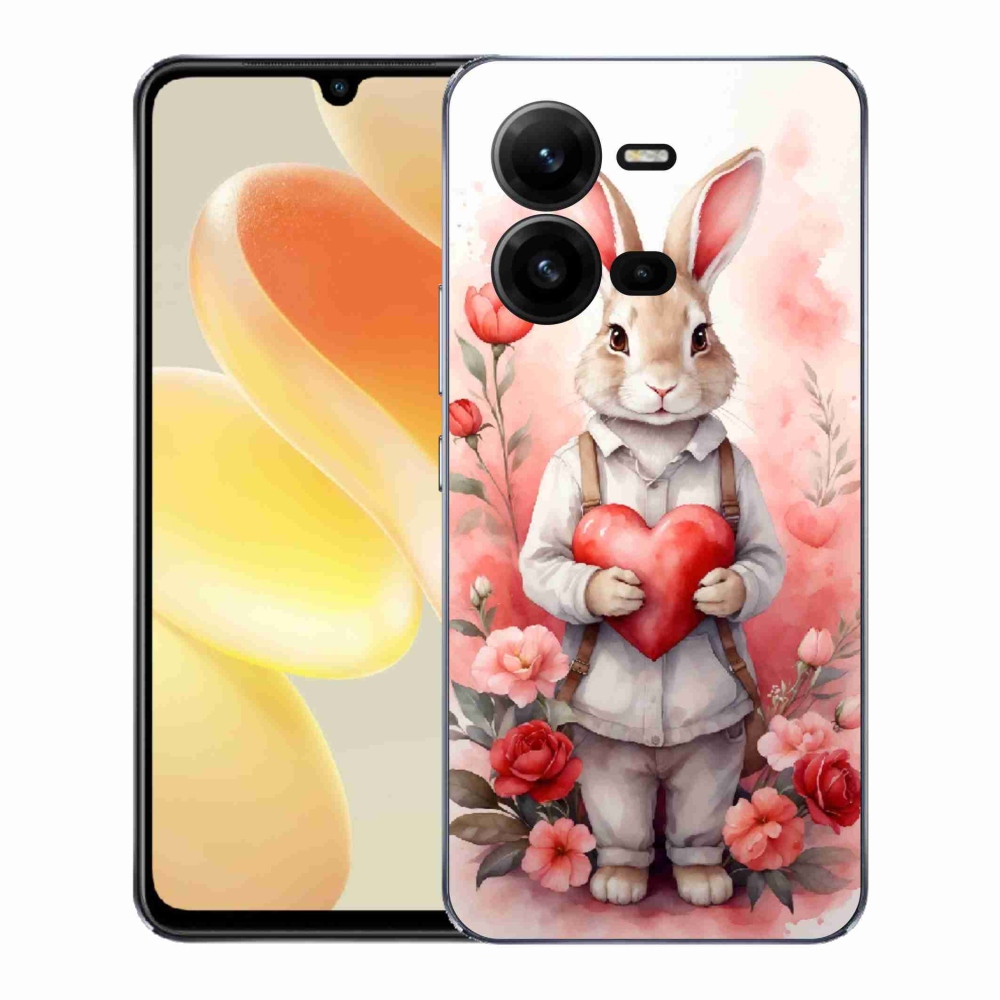 Gélový kryt mmCase na Vivo X80 Lite - zajac so srdiečkom