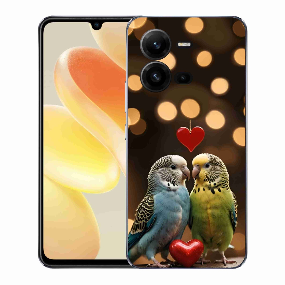 Gélový kryt mmCase na Vivo X80 Lite - zamilovaní papagáje