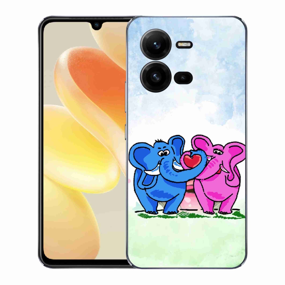 Gélový kryt mmCase na Vivo X80 Lite - zamilovaní slony