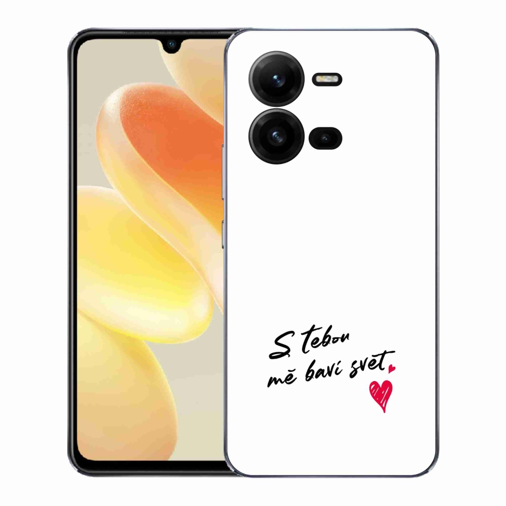 Gélový kryt mmCase na Vivo X80 Lite - zamilovaný text 1 biele pozadie