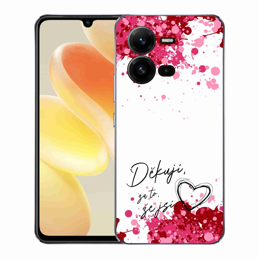 Gélový kryt mmCase na Vivo X80 Lite - zamilovaný text 2 biele pozadie