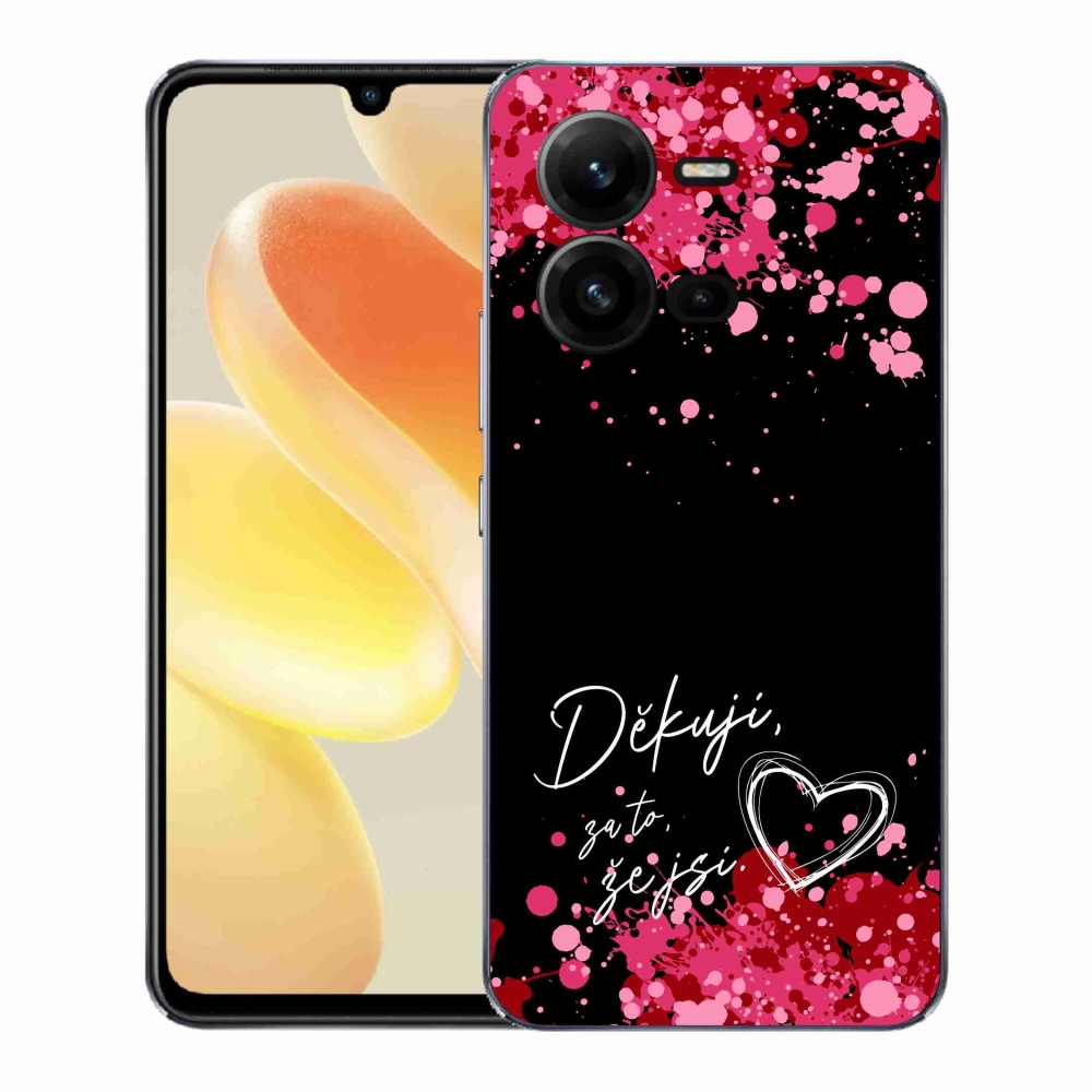 Gélový kryt mmCase na Vivo X80 Lite - zamilovaný text 2 čierne pozadie