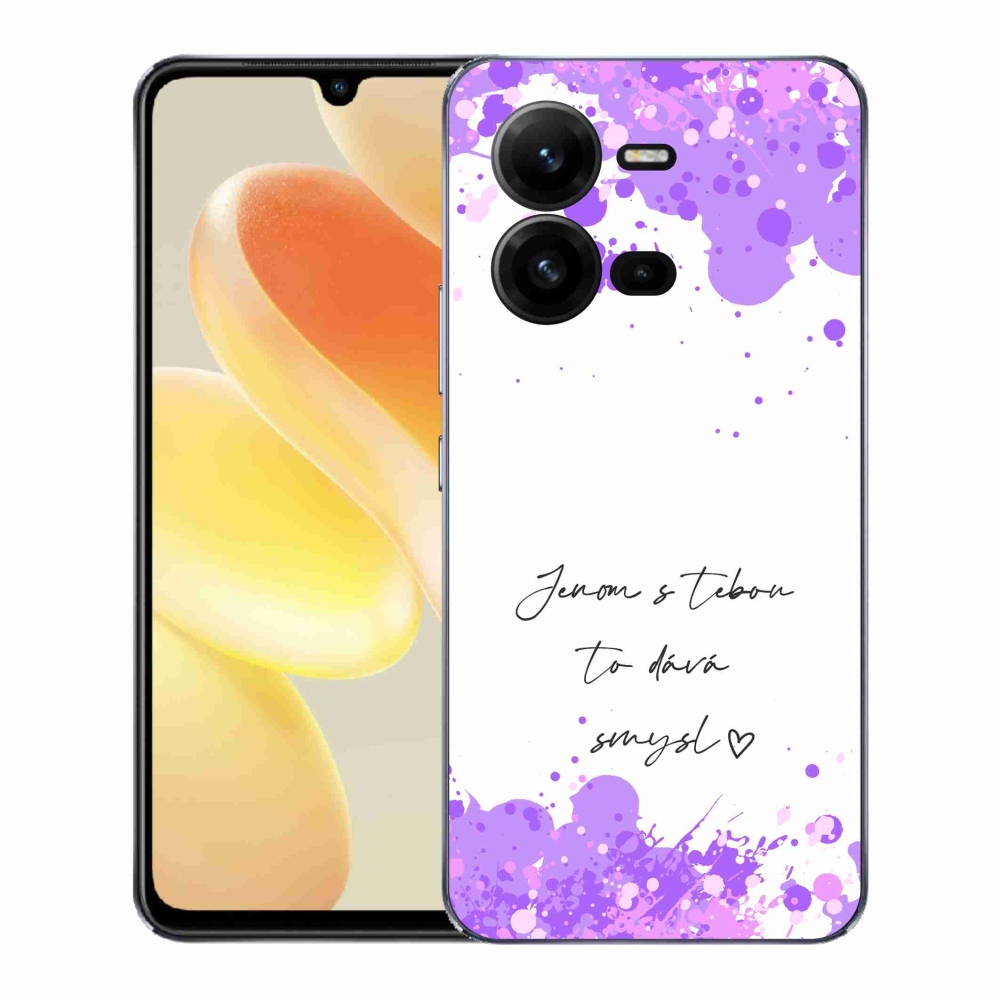 Gélový kryt mmCase na Vivo X80 Lite - zamilovaný text biele pozadie