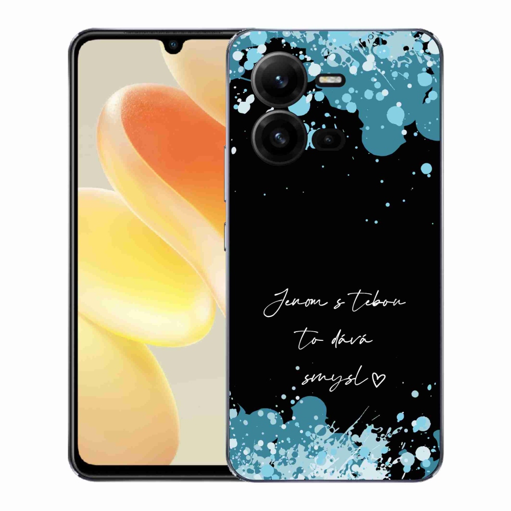 Gélový kryt mmCase na Vivo X80 Lite - zamilovaný text čierne pozadie