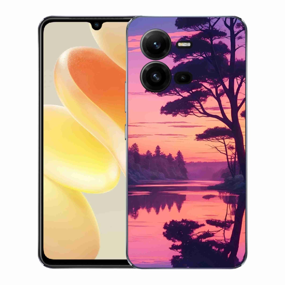 Gélový kryt mmCase na Vivo X80 Lite - západ slnka nad jazerom