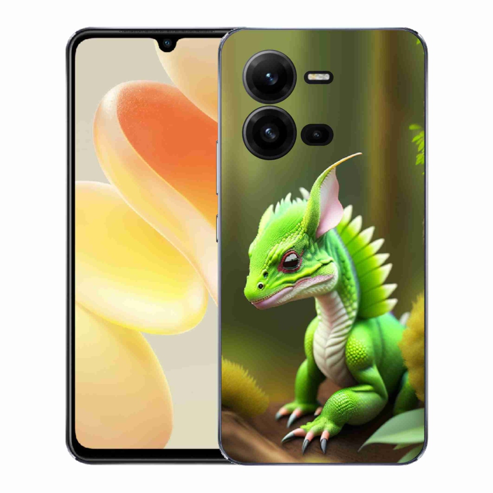 Gélový kryt mmCase na Vivo X80 Lite - zelený dráčik