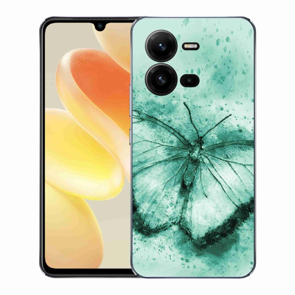 Gélový kryt mmCase na Vivo X80 Lite - zelený motýľ