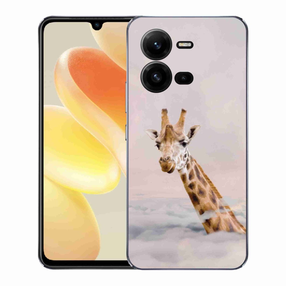 Gélový kryt mmCase na Vivo X80 Lite - žirafa v oblakoch