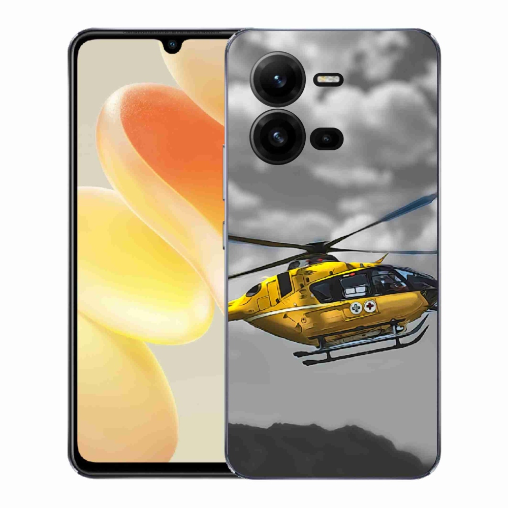 Gélový kryt mmCase na Vivo X80 Lite - žltá helikoptéra