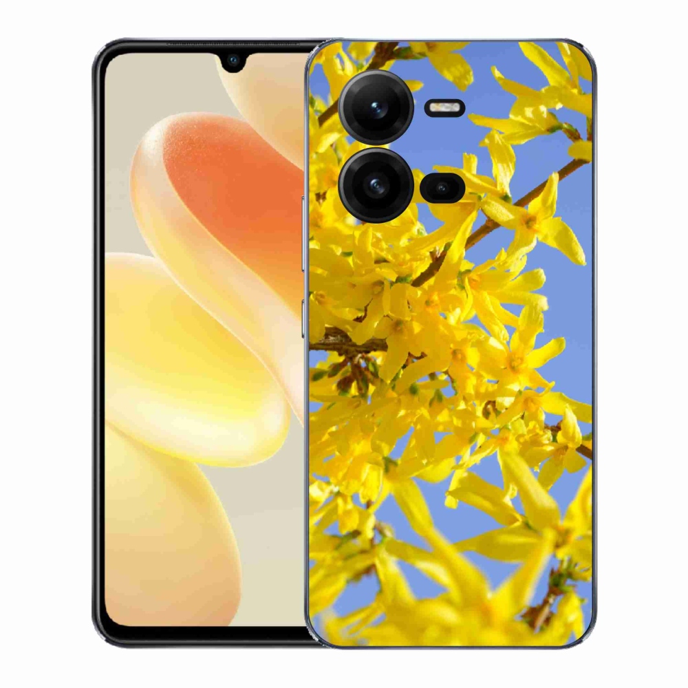 Gélový kryt mmCase na Vivo X80 Lite - žlté kvety