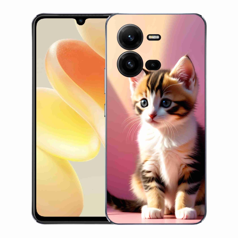 Gélový kryt mmCase na Vivo X80 Lite - zvedavé mačiatko 2