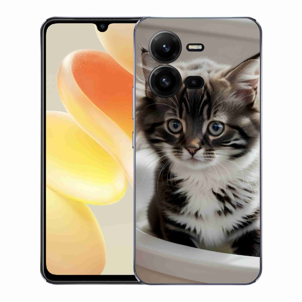 Gélový kryt mmCase na Vivo X80 Lite - zvedavé mačiatko