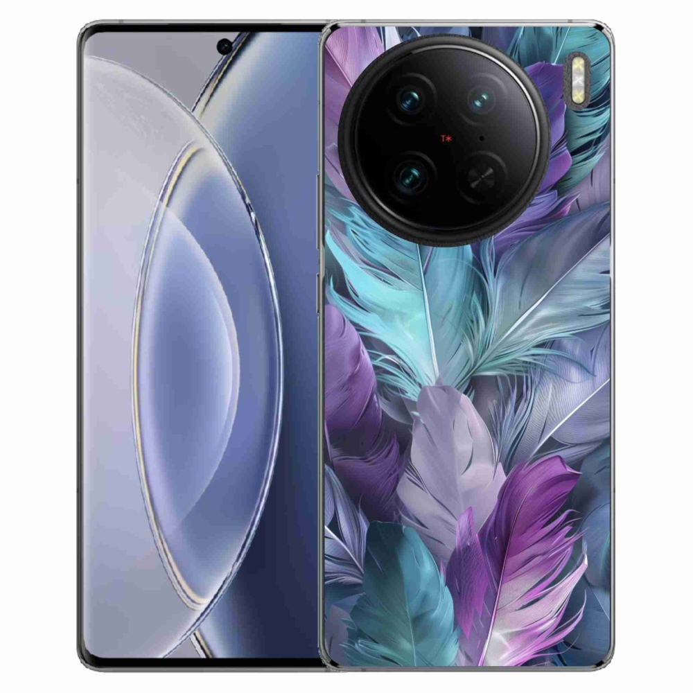 Gélový kryt mmCase na Vivo X90 Pro - farebné perie 2