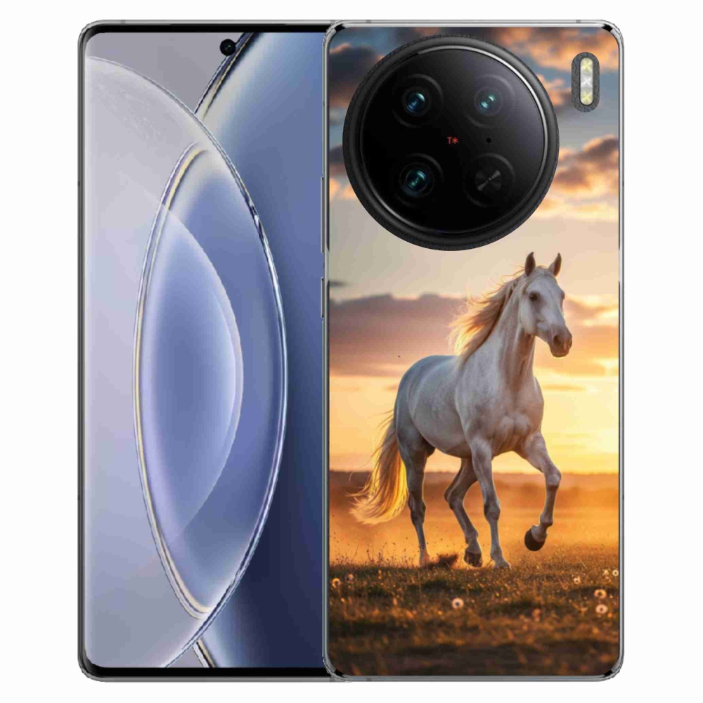 Gélový kryt mmCase na Vivo X90 Pro - bežiaci biely kôň 2