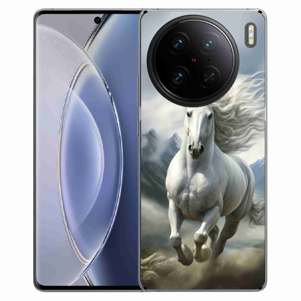 Gélový kryt mmCase na Vivo X90 Pro - bežiaci biely kôň 3