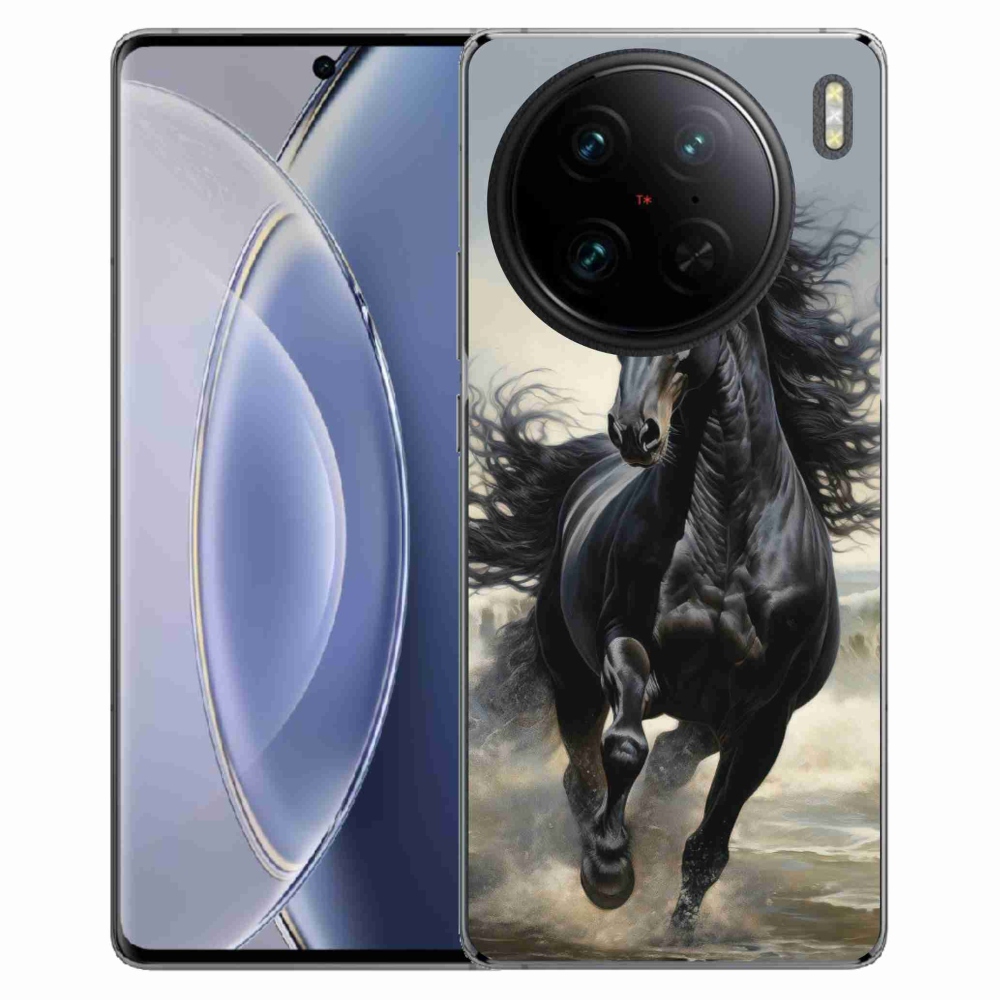Gélový kryt mmCase na Vivo X90 Pro - bežiaci čierny kôň