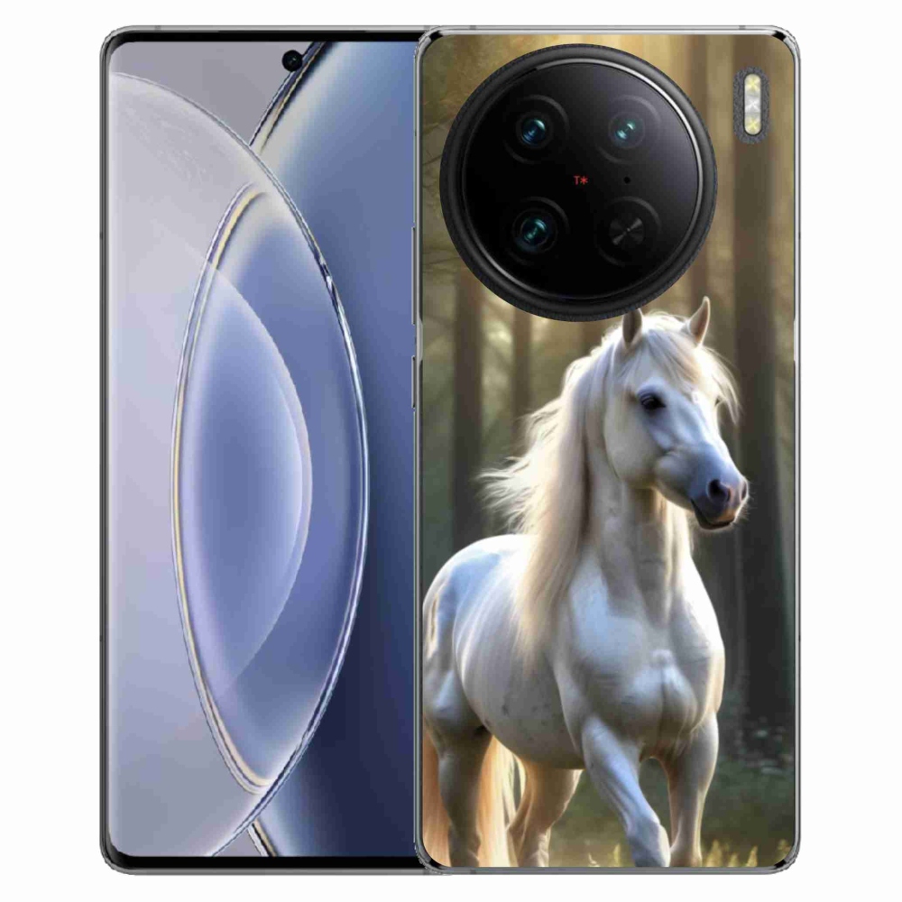 Gélový kryt mmCase na Vivo X90 Pro - biely kôň 3