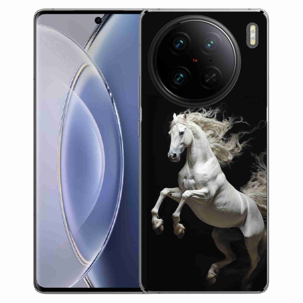Gélový kryt mmCase na Vivo X90 Pro - biely kôň 4