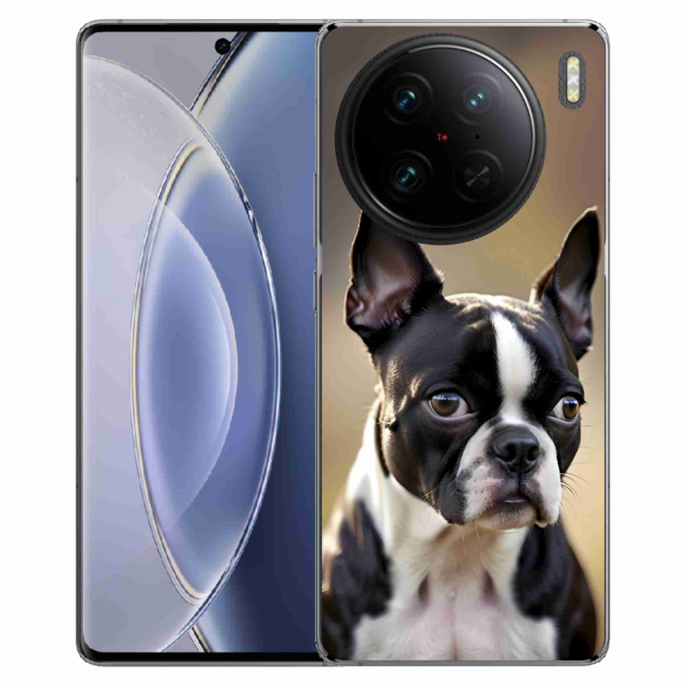 Gélový kryt mmCase na Vivo X90 Pro - bostonský teriér