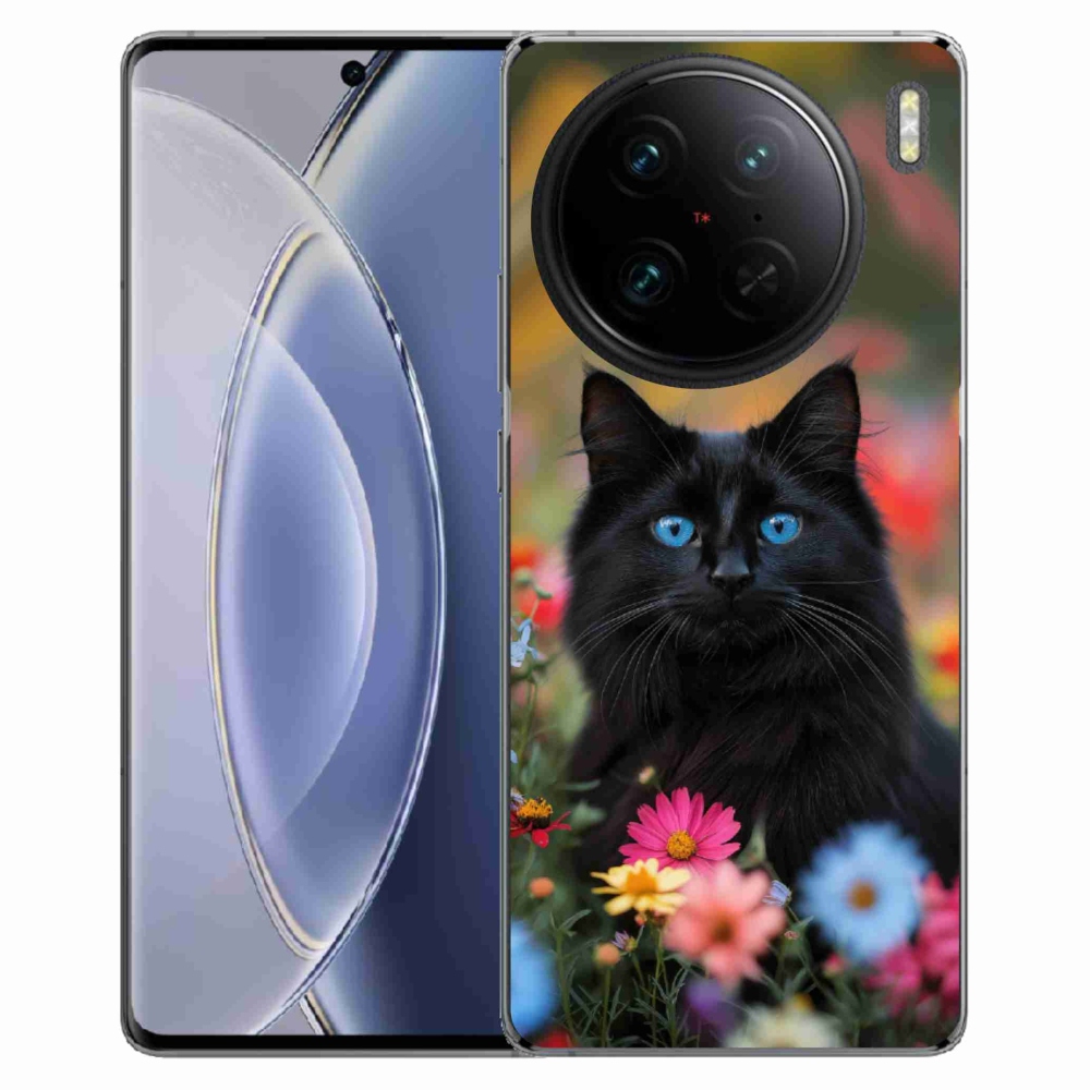 Gélový kryt mmCase na Vivo X90 Pro - čierne mačiatko 4