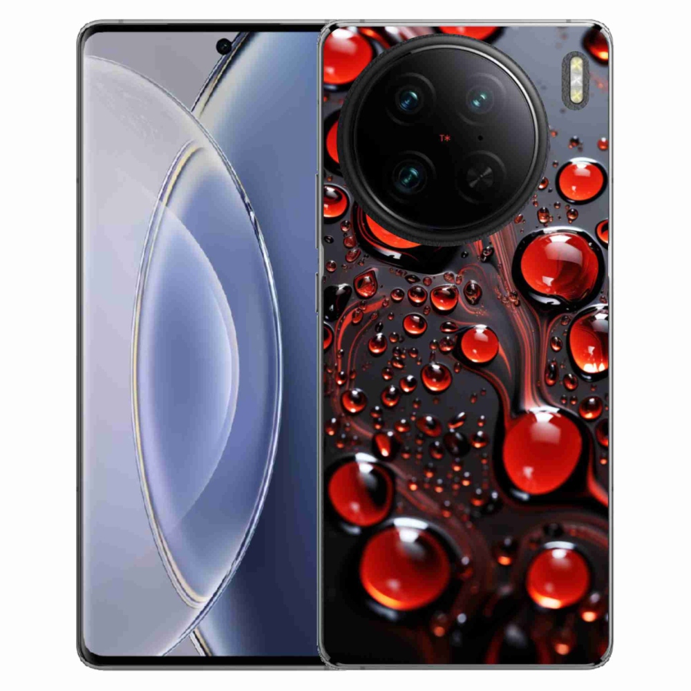 Gélový kryt mmCase na Vivo X90 Pro - červené kvapky 2