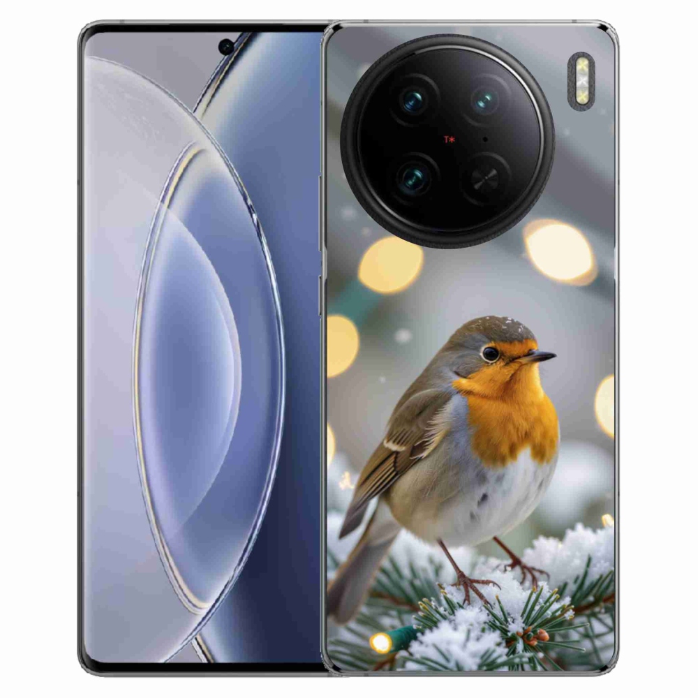 Gélový kryt mmCase na Vivo X90 Pro - červienka v zime