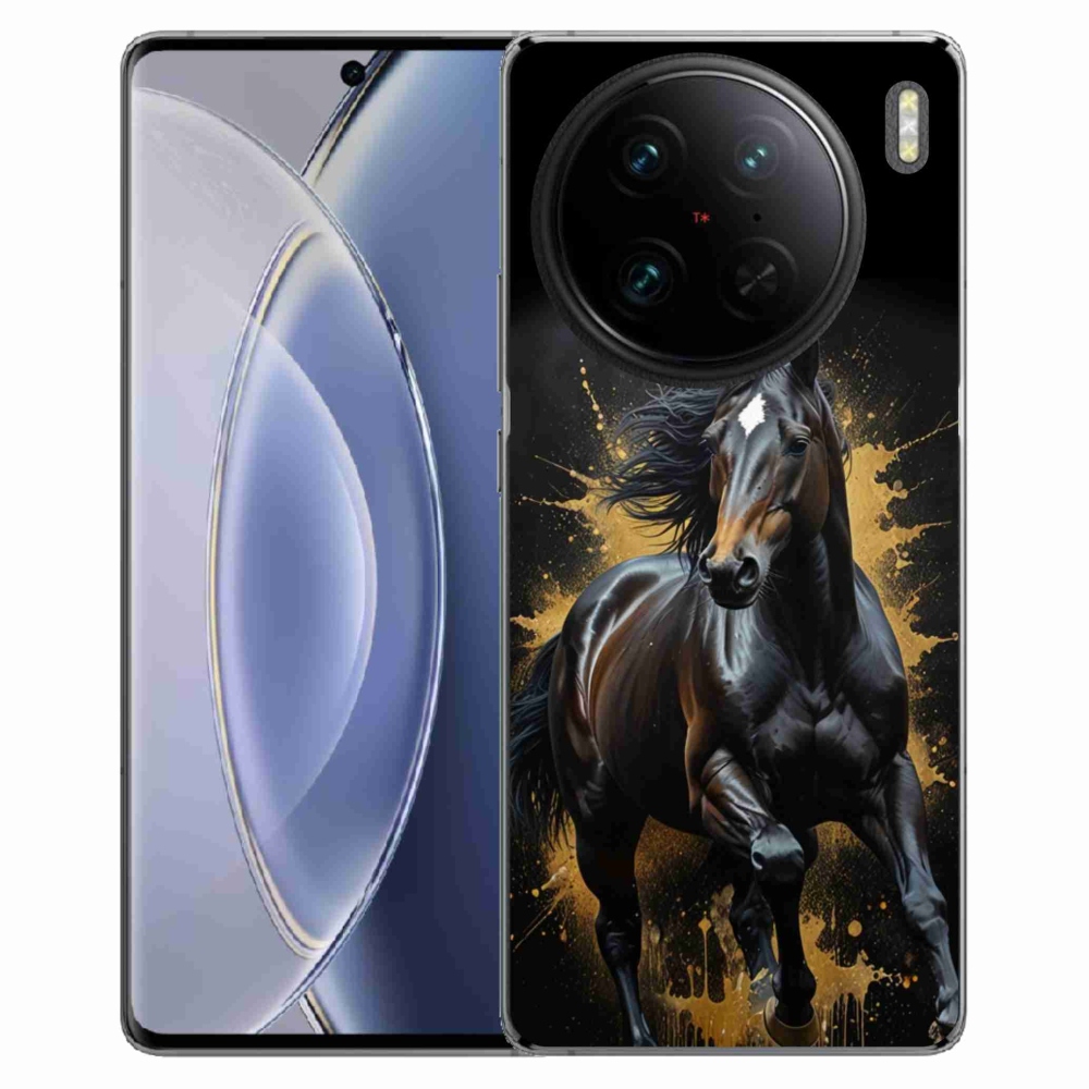 Gélový kryt mmCase na Vivo X90 Pro - elegantný čierny žrebec